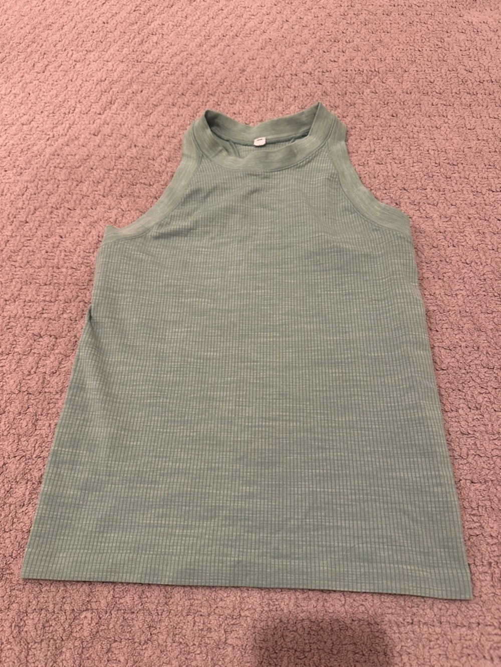 Ribbed High-Neck Tank Top - Sage Green